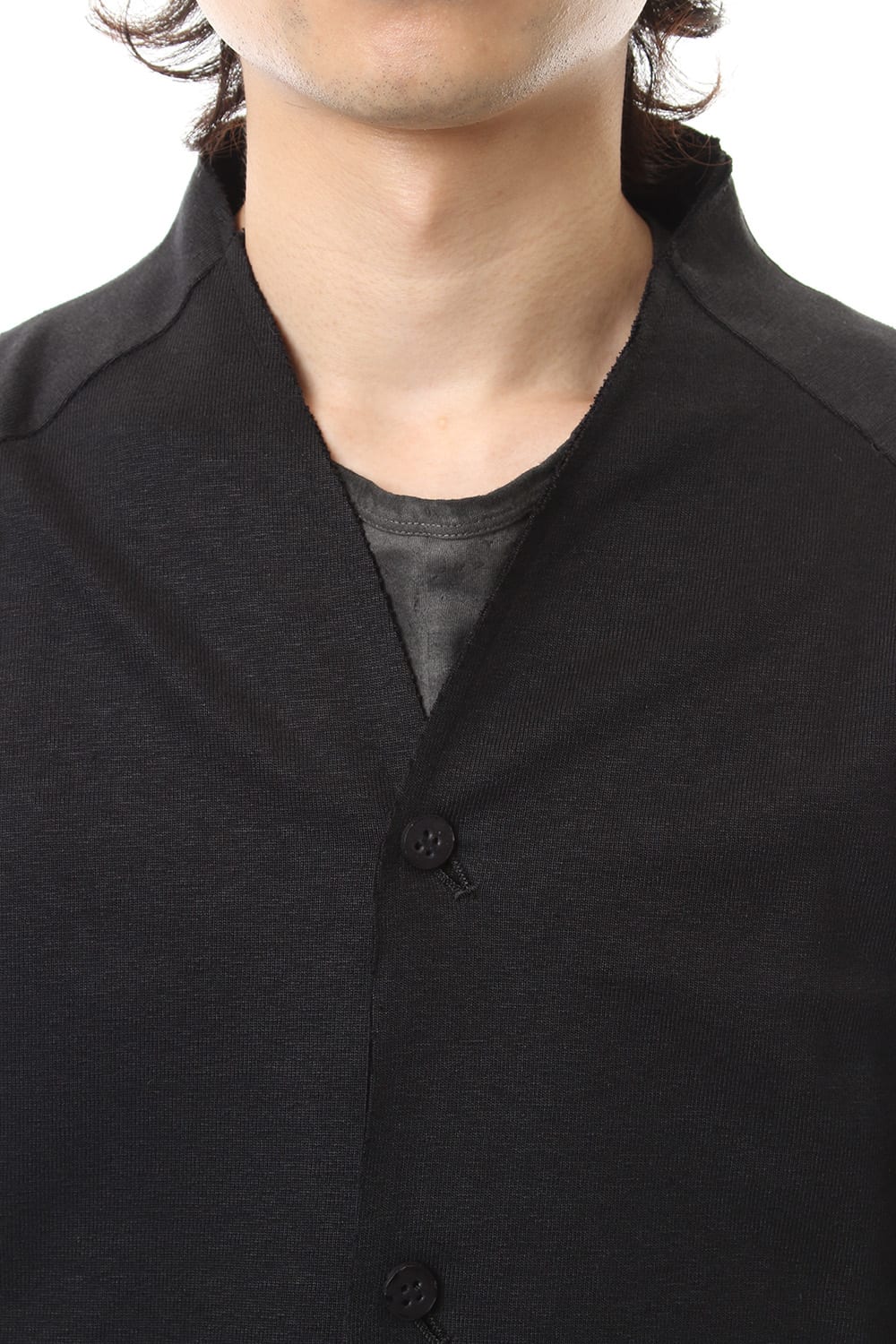 Linen x Cotton Double Face Jersey Cardigan