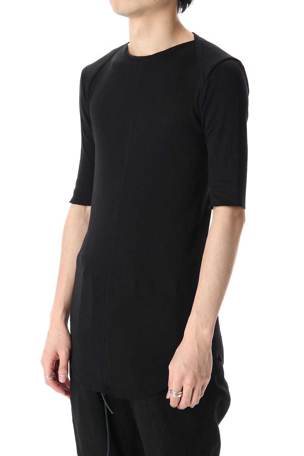 Cotton Modal Slit Neck Half Sleeve T-Shirt