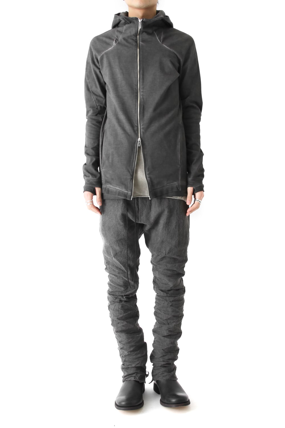 Dense Plain Stitch Cold Dye Parka