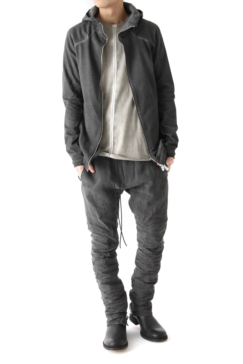 Dense Plain Stitch Cold Dye Parka