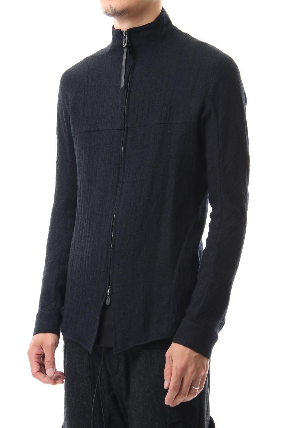 Wool jacquard Zip shirts - ST102-0029A