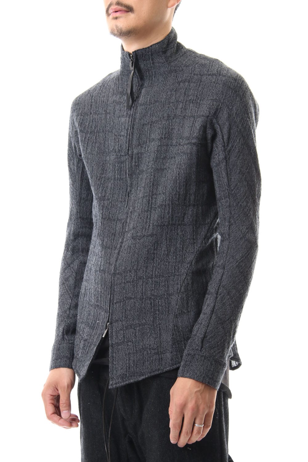 Wool jacquard Zip shirts - ST102-0029A