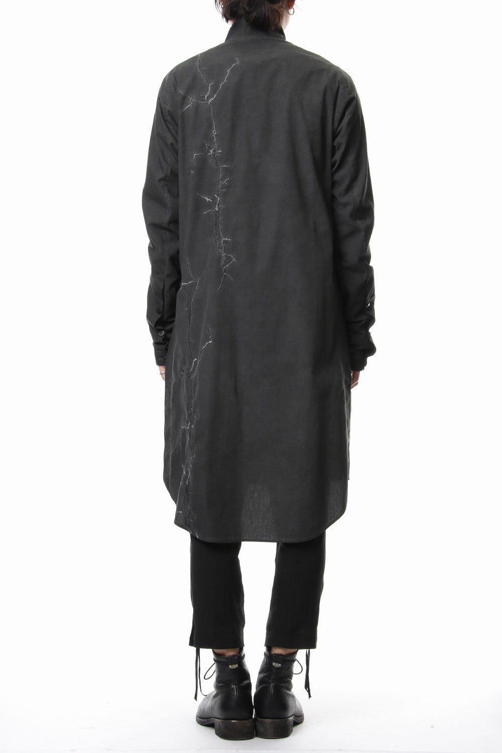 Cold die broad embroidered long shirt - ST102-0029S