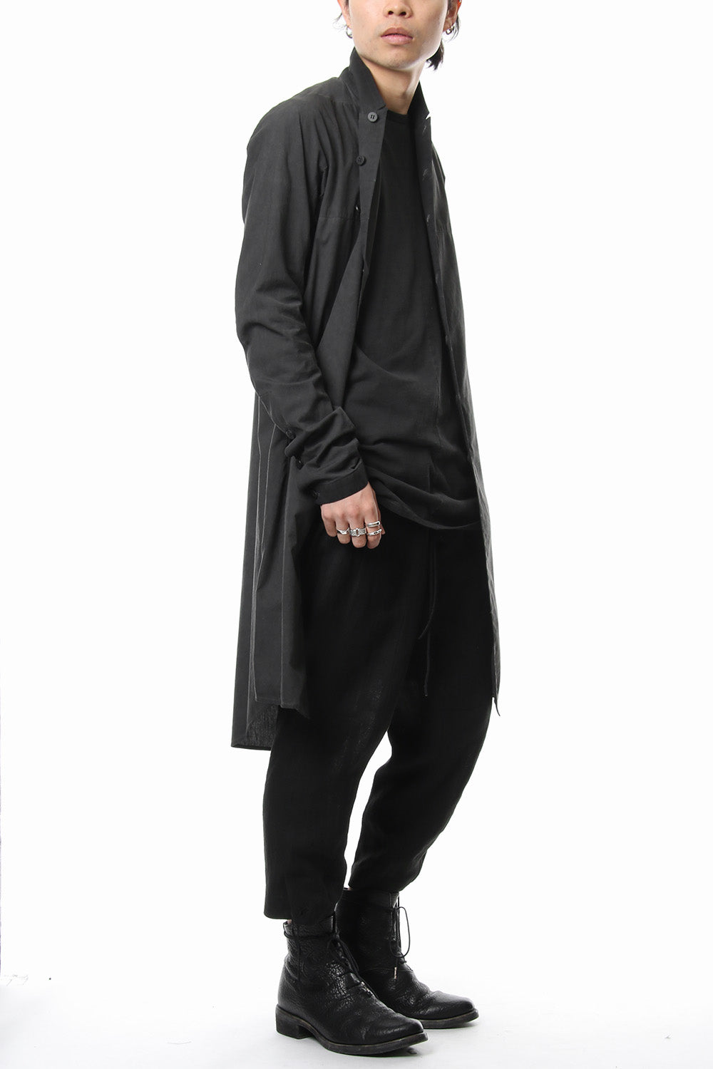 Cold die broad embroidered long shirt - ST102-0029S