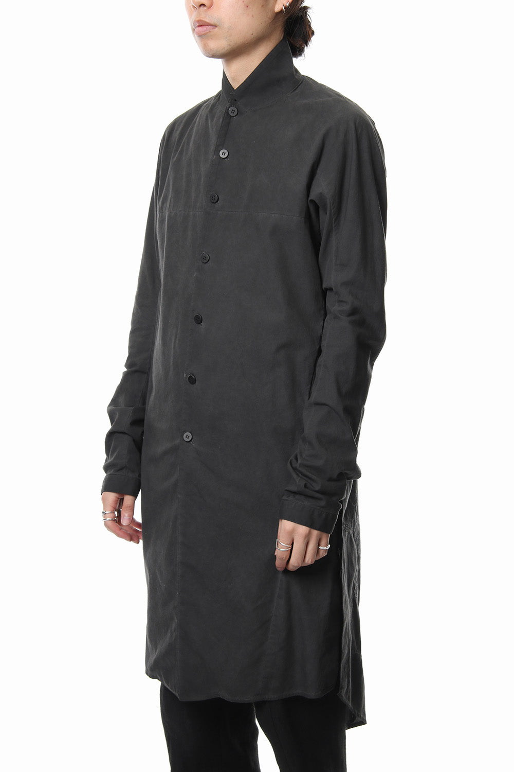 Cold die broad embroidered long shirt - ST102-0029S