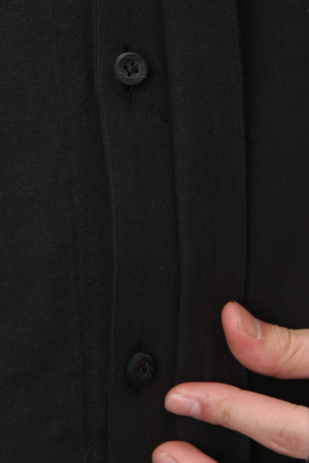 Japanese paper Cotton stand collar shirt - ST102-0049S Black