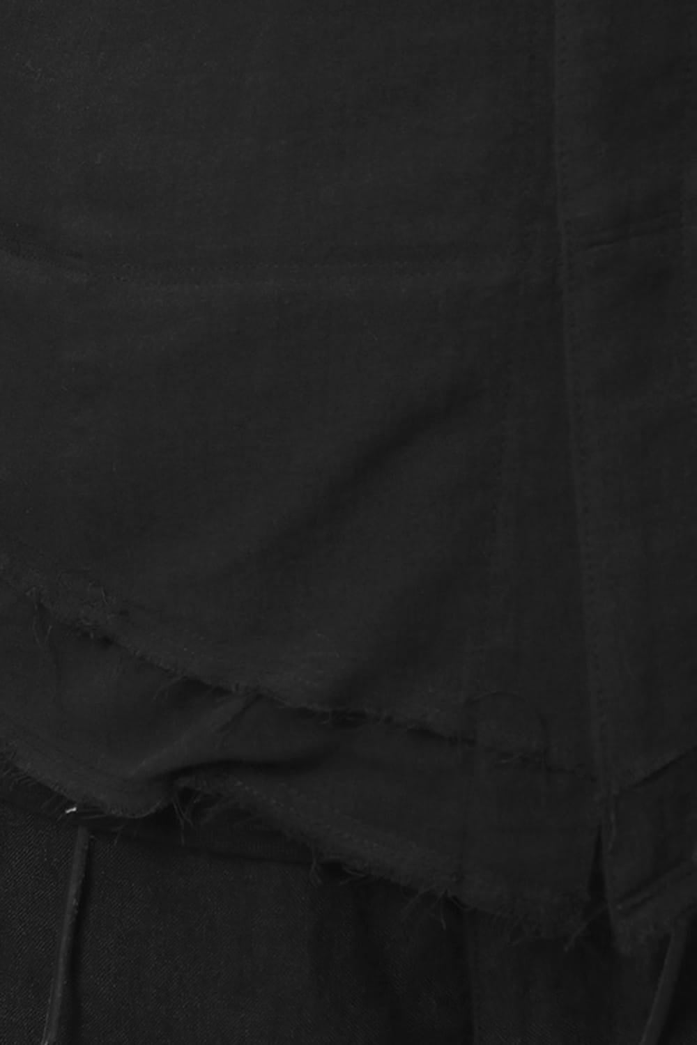 Japanese paper Cotton stand collar shirt - ST102-0049S Black