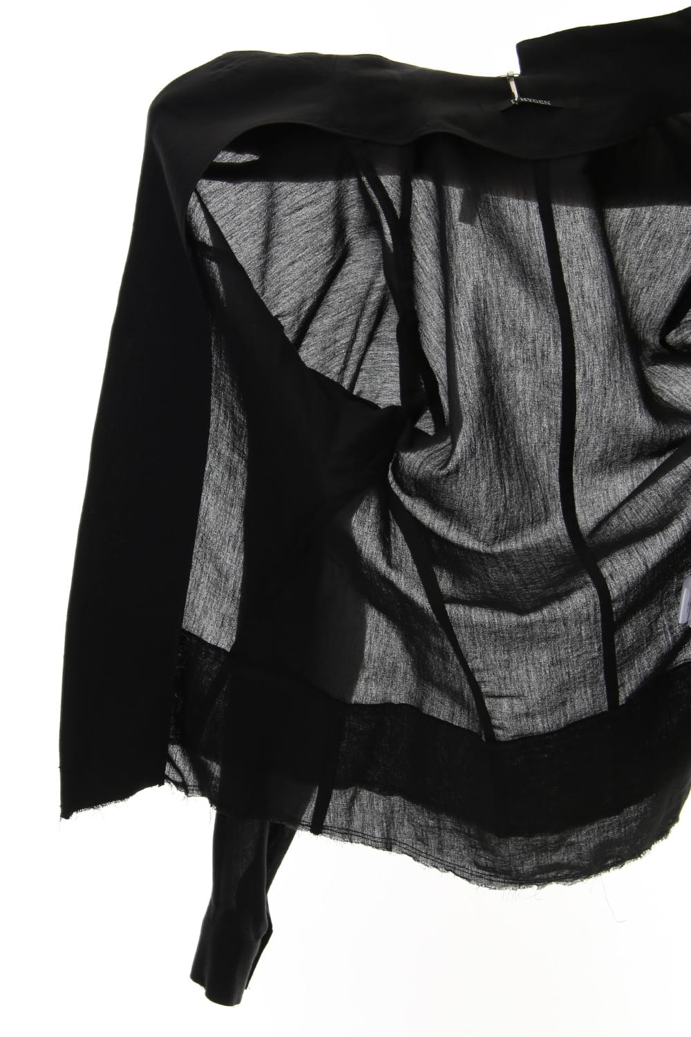 Japanese paper Cotton stand collar shirt - ST102-0049S Black