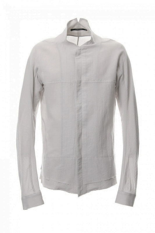 Japanese paper Cotton stand collar shirt - ST102-0049S Dusty White