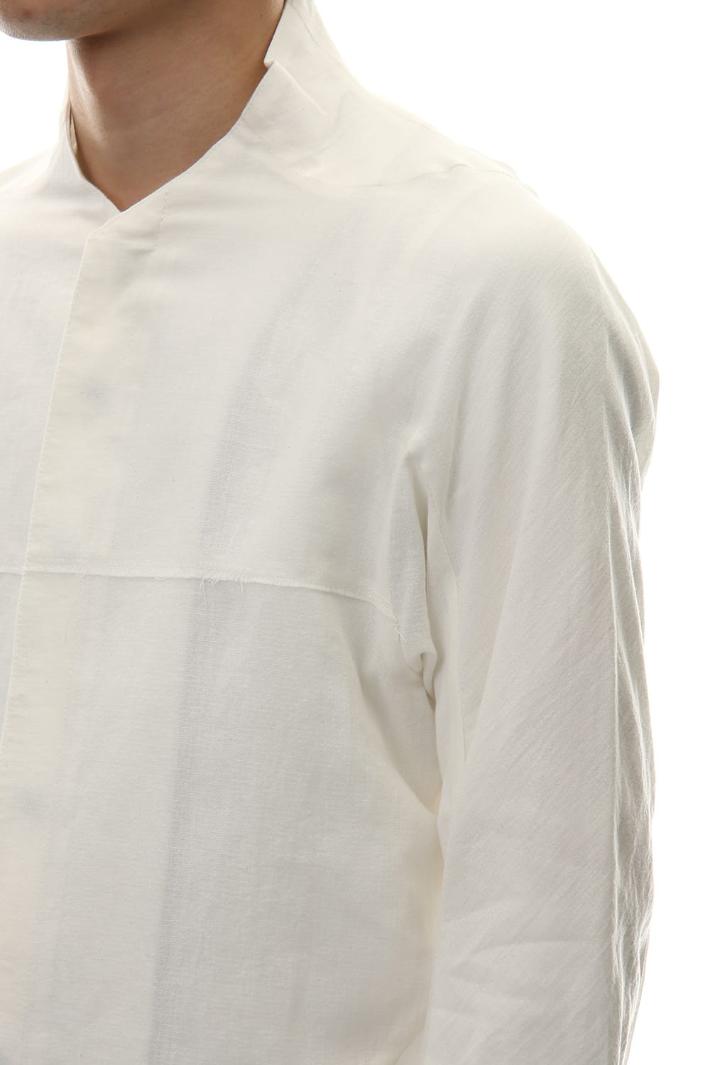 Limited Japanese paper Cotton stand collar shirt - ST102-0049S White