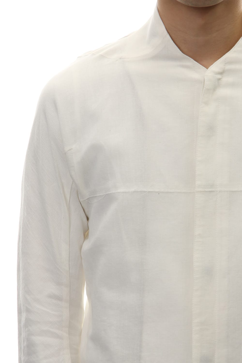 Limited Japanese paper Cotton stand collar shirt - ST102-0049S White