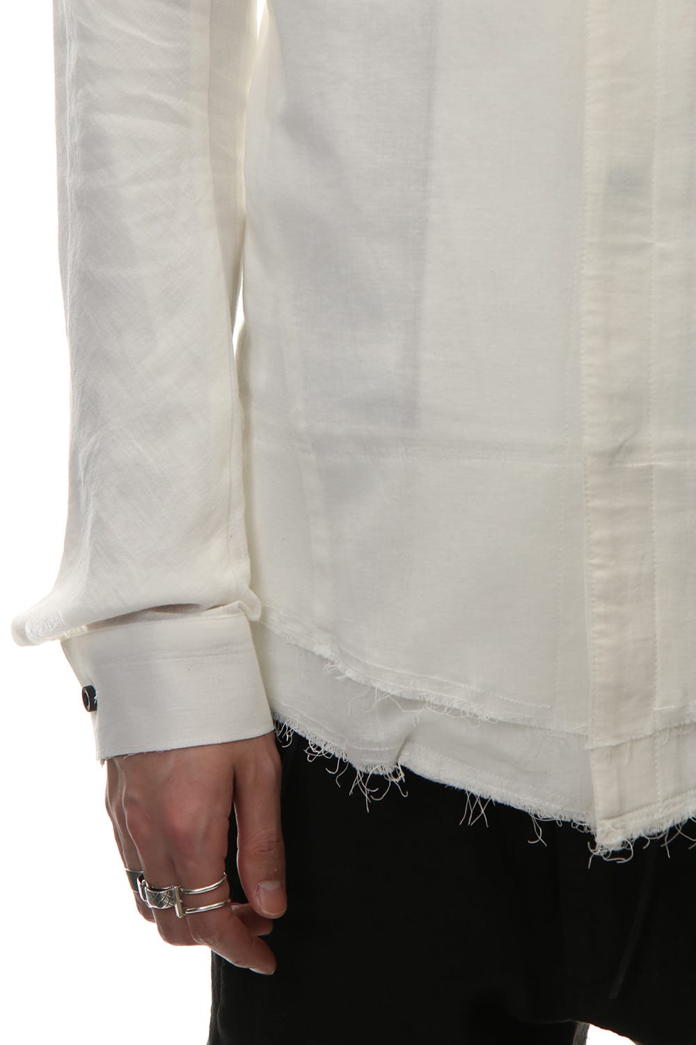 Limited Japanese paper Cotton stand collar shirt - ST102-0049S White