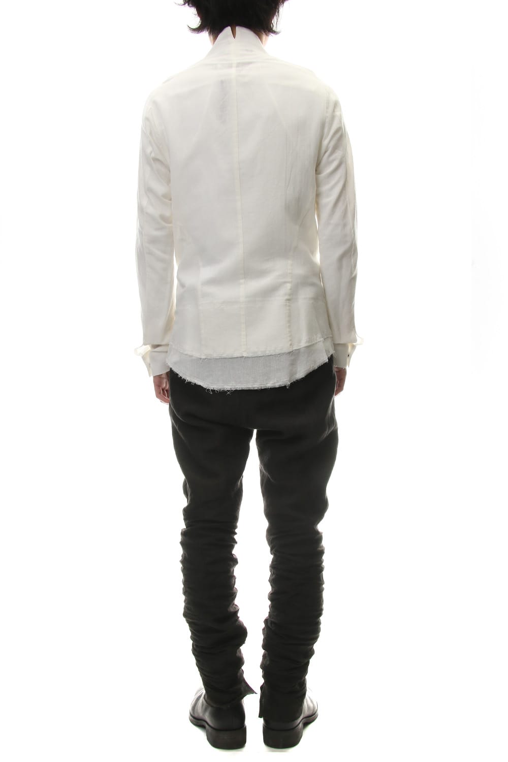 Limited Japanese paper Cotton stand collar shirt - ST102-0049S White