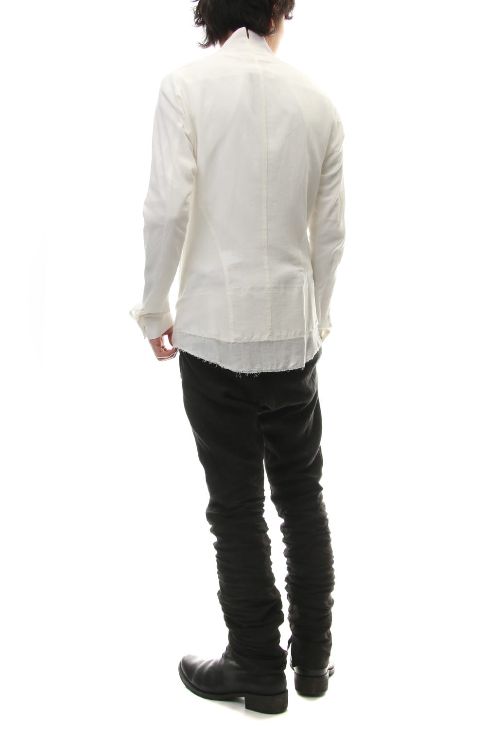 Limited Japanese paper Cotton stand collar shirt - ST102-0049S White