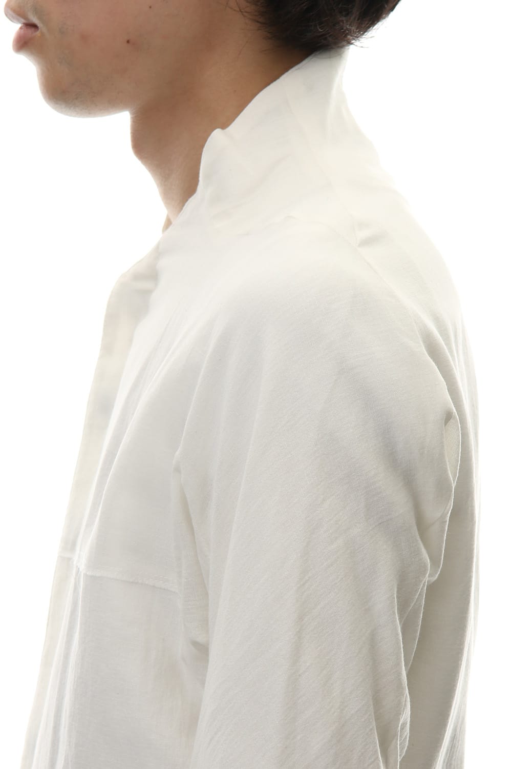 Limited Japanese paper Cotton stand collar shirt - ST102-0049S White