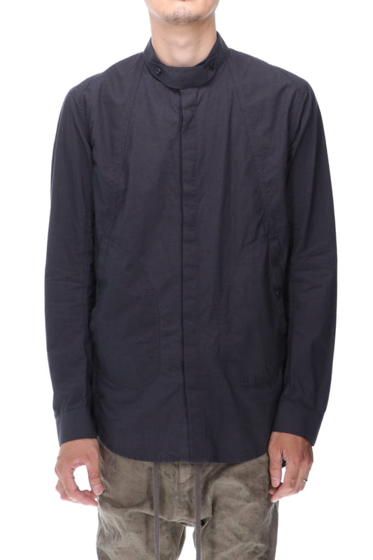 80/2 Cotton broad Band collar shirt Black