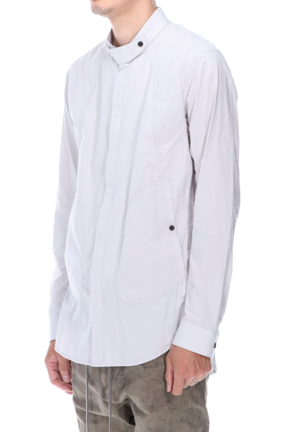 80/2 Cotton broad Band collar shirt Gray