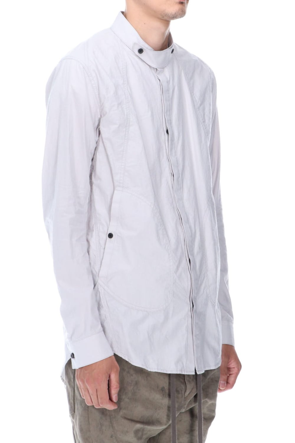 80/2 Cotton broad Band collar shirt Gray