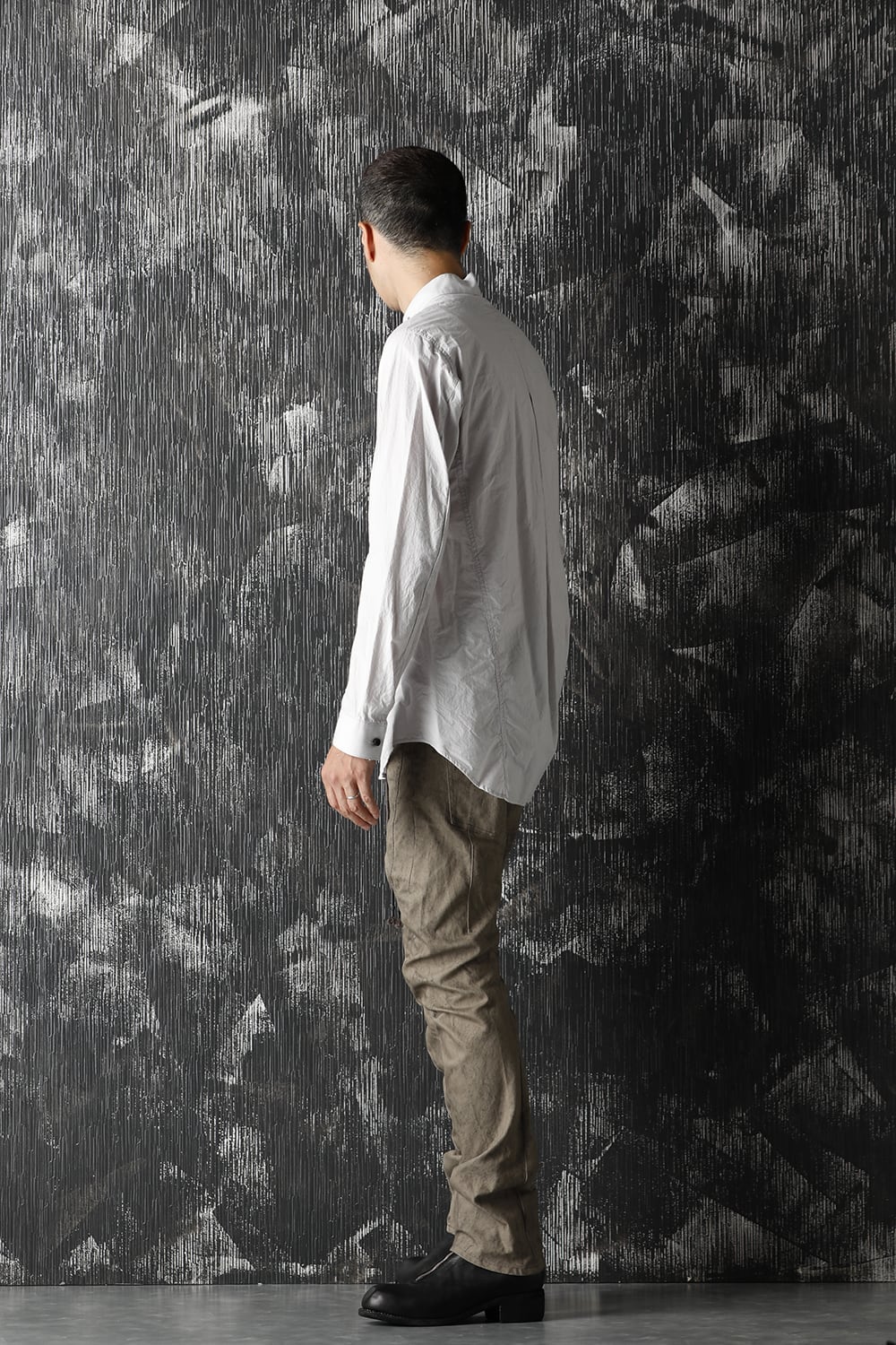 80/2 Cotton broad Band collar shirt Gray