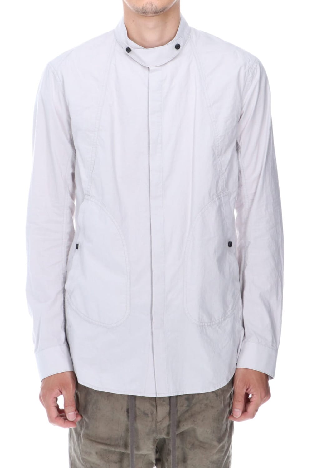 80/2 Cotton broad Band collar shirt Gray