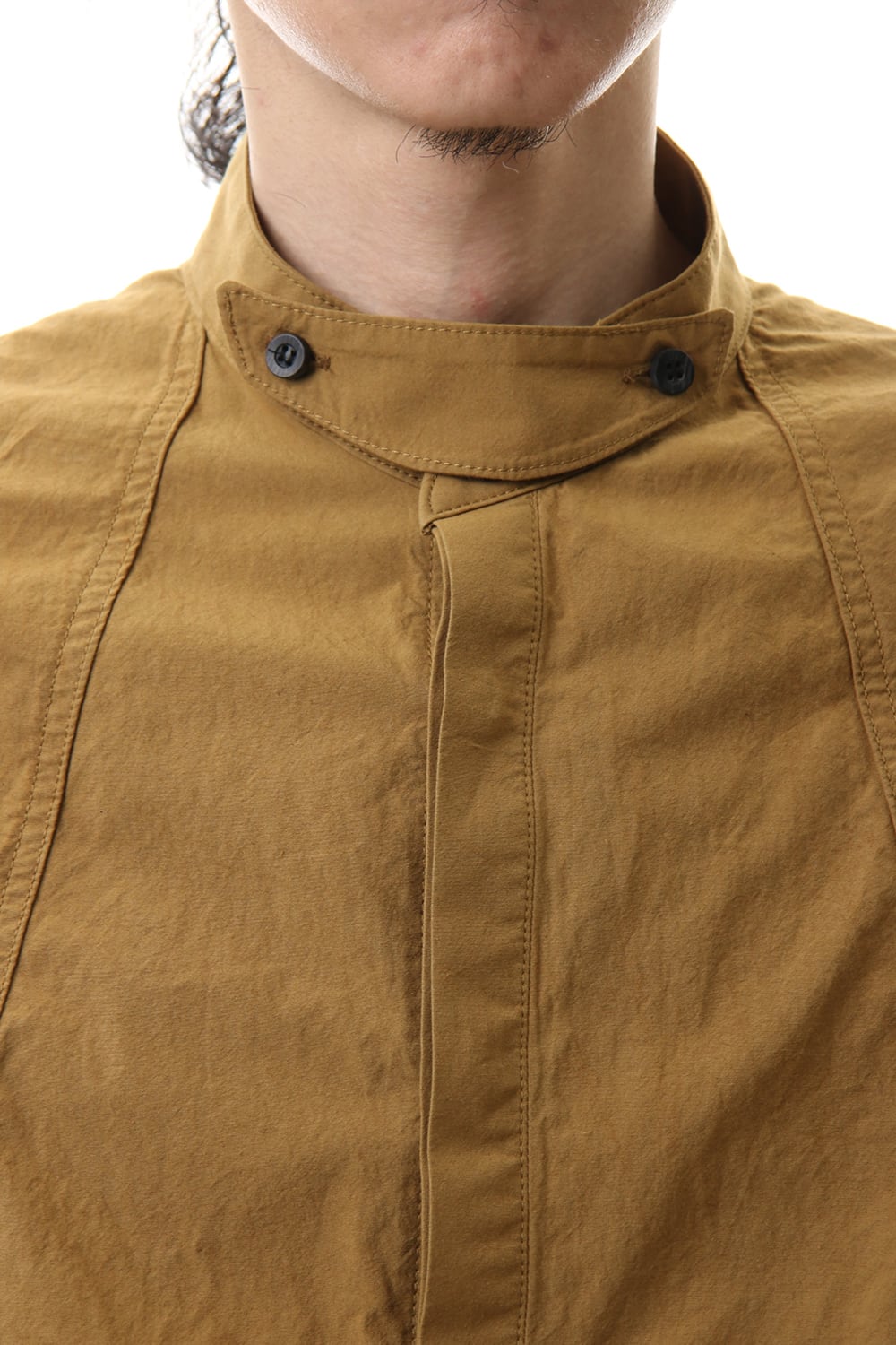 80/2 Cotton broad Band collar shirt Leaf Yellow