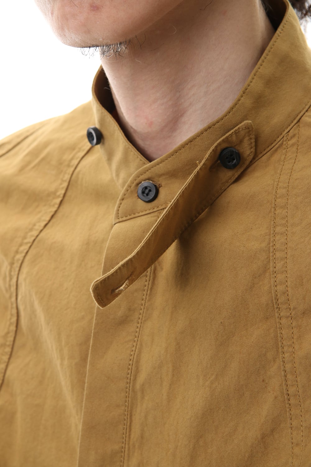 80/2 Cotton broad Band collar shirt Leaf Yellow