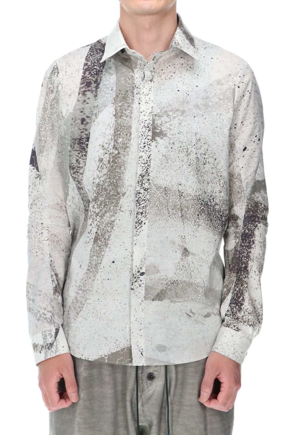 40/- Lawn Print Shirt Dusty White