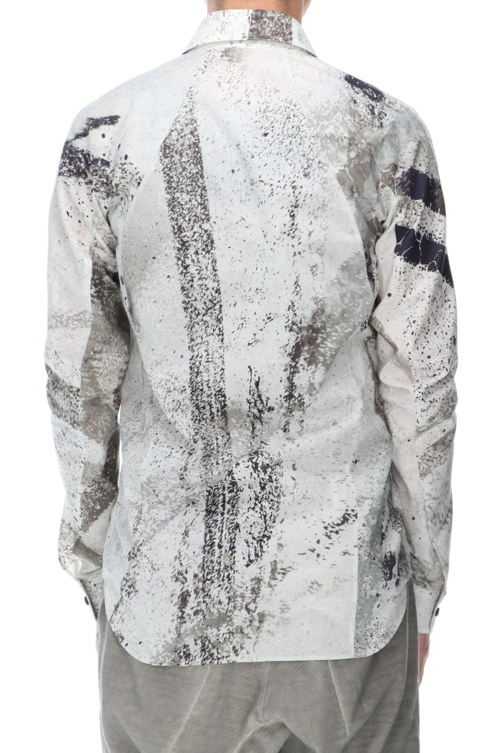 40/- Lawn Print Shirt Dusty White