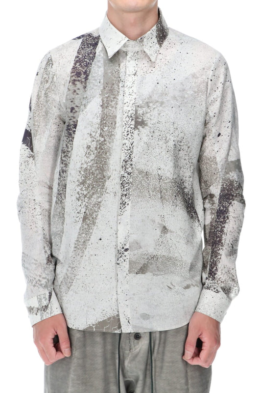 40/- Lawn Print Shirt Dusty White