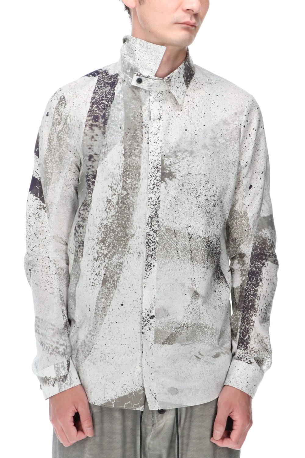 40/- Lawn Print Shirt Dusty White