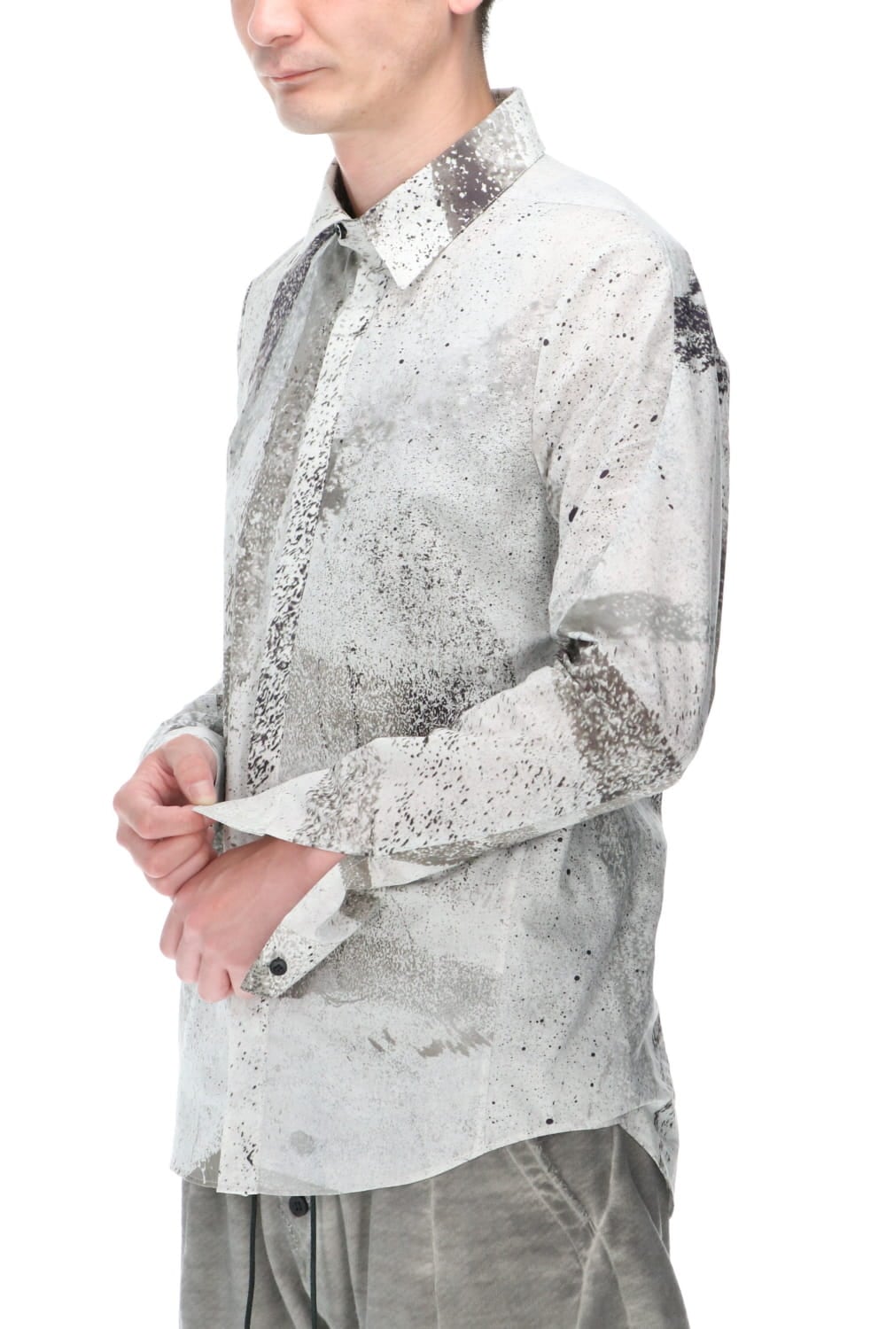 40/- Lawn Print Shirt Dusty White