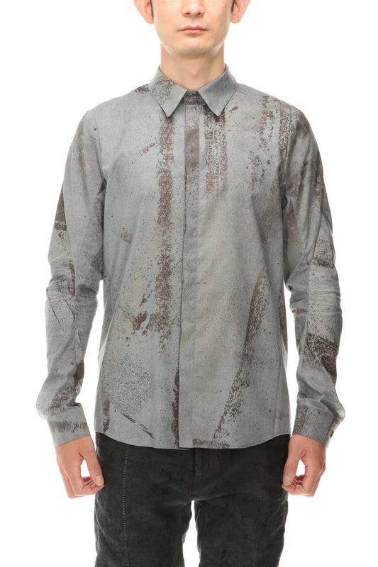 40/- Lawn Print Shirt Charcoal