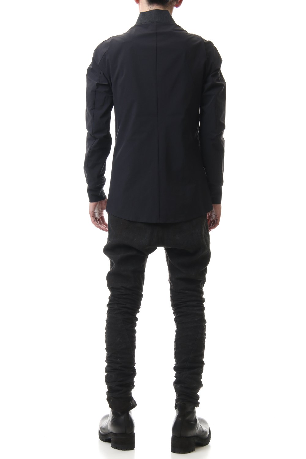 Linen Ash Coating Drop Crotch Slim Pants