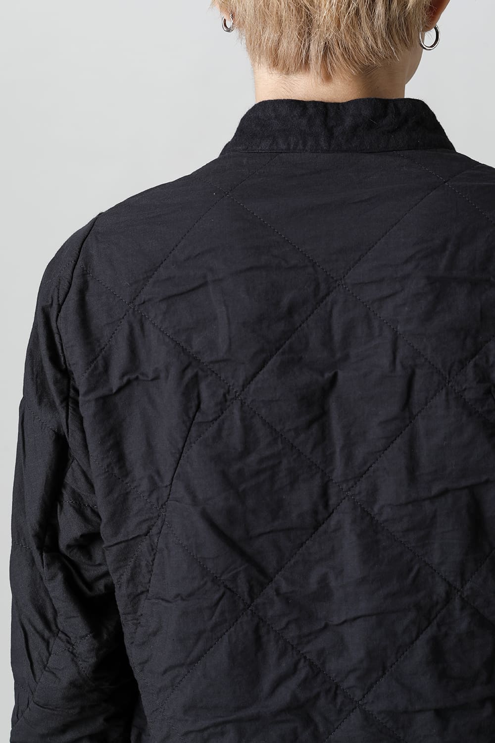 Quilting Cold Dye Pullover Shirt Black