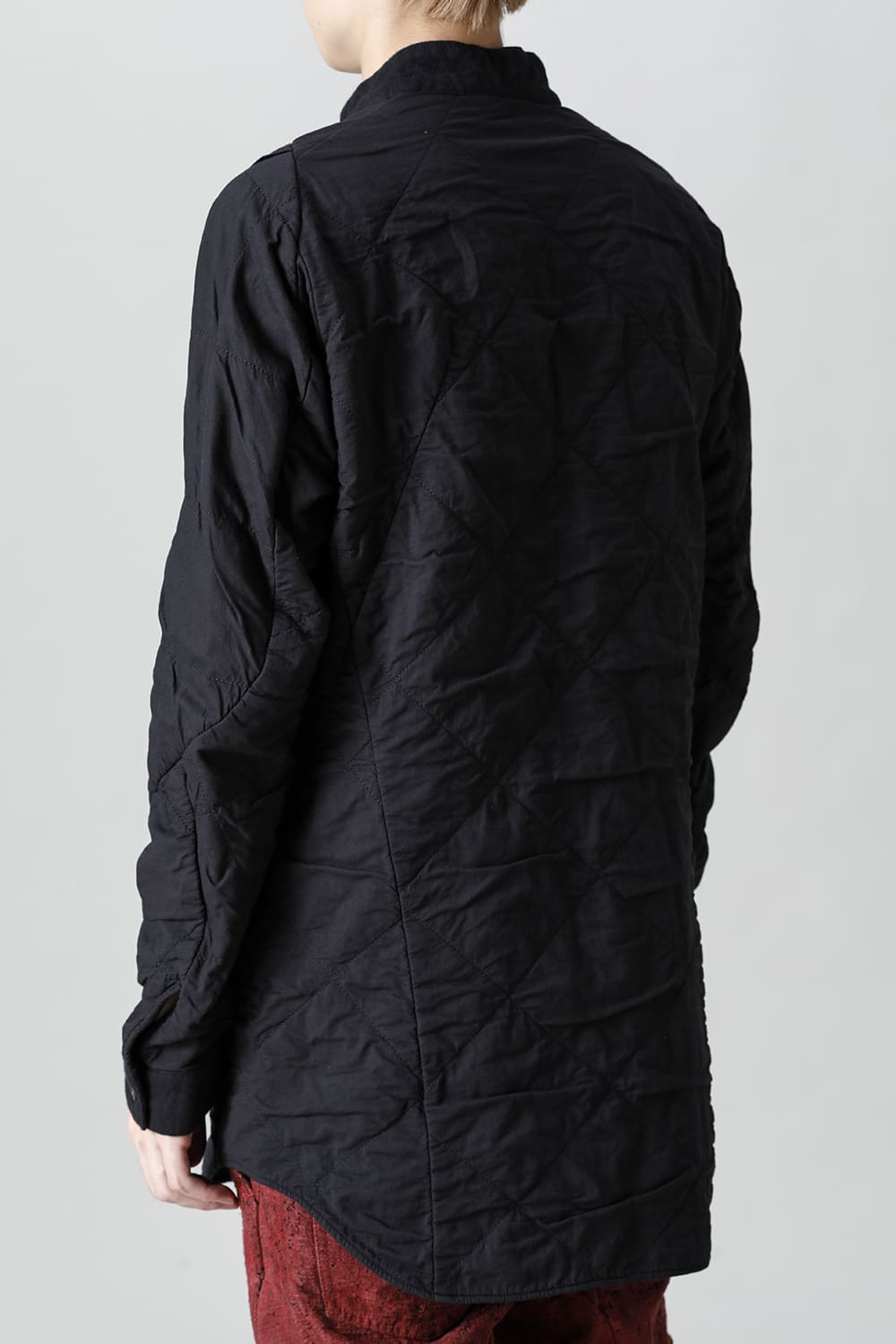 Quilting Cold Dye Pullover Shirt Black