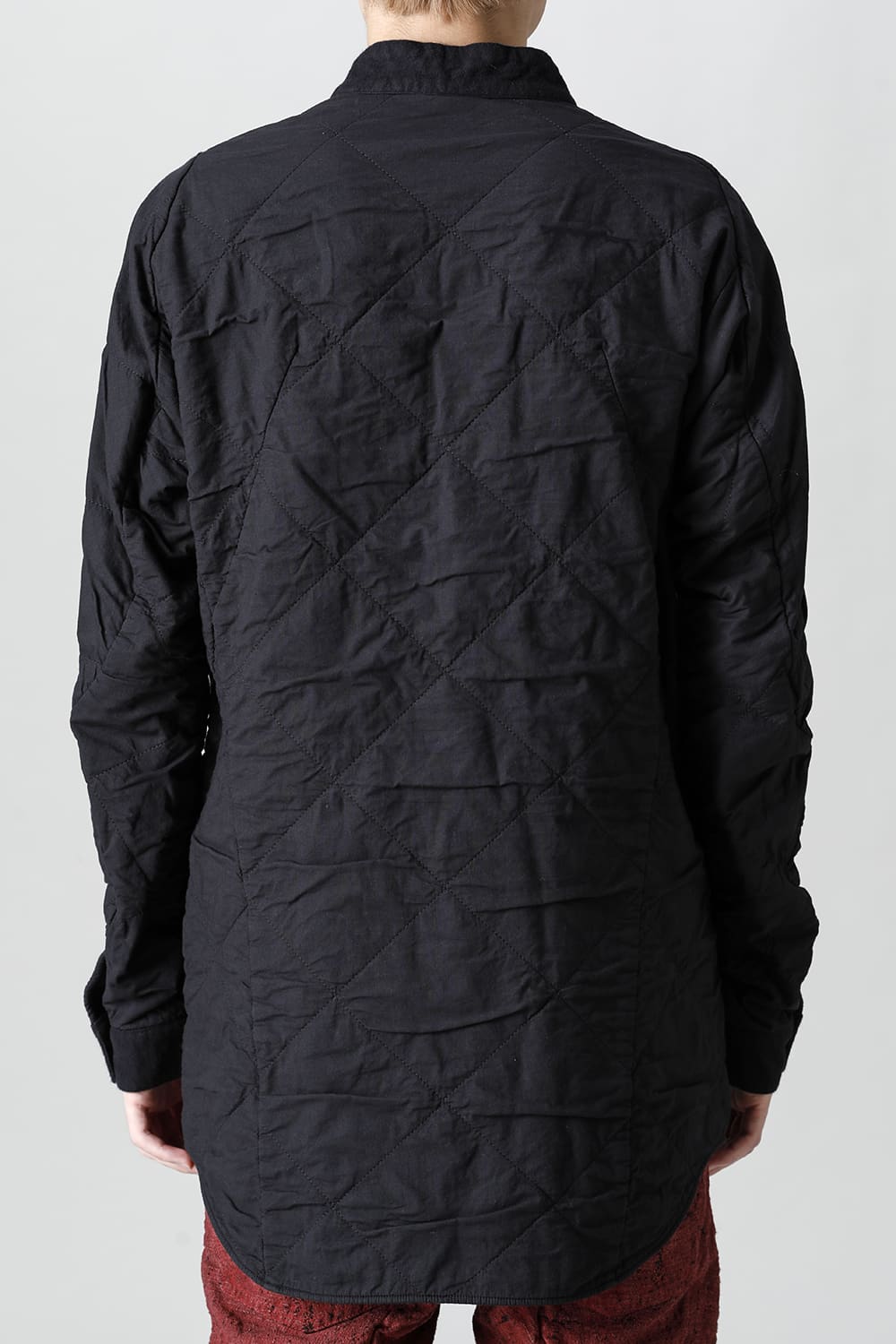 Quilting Cold Dye Pullover Shirt Black