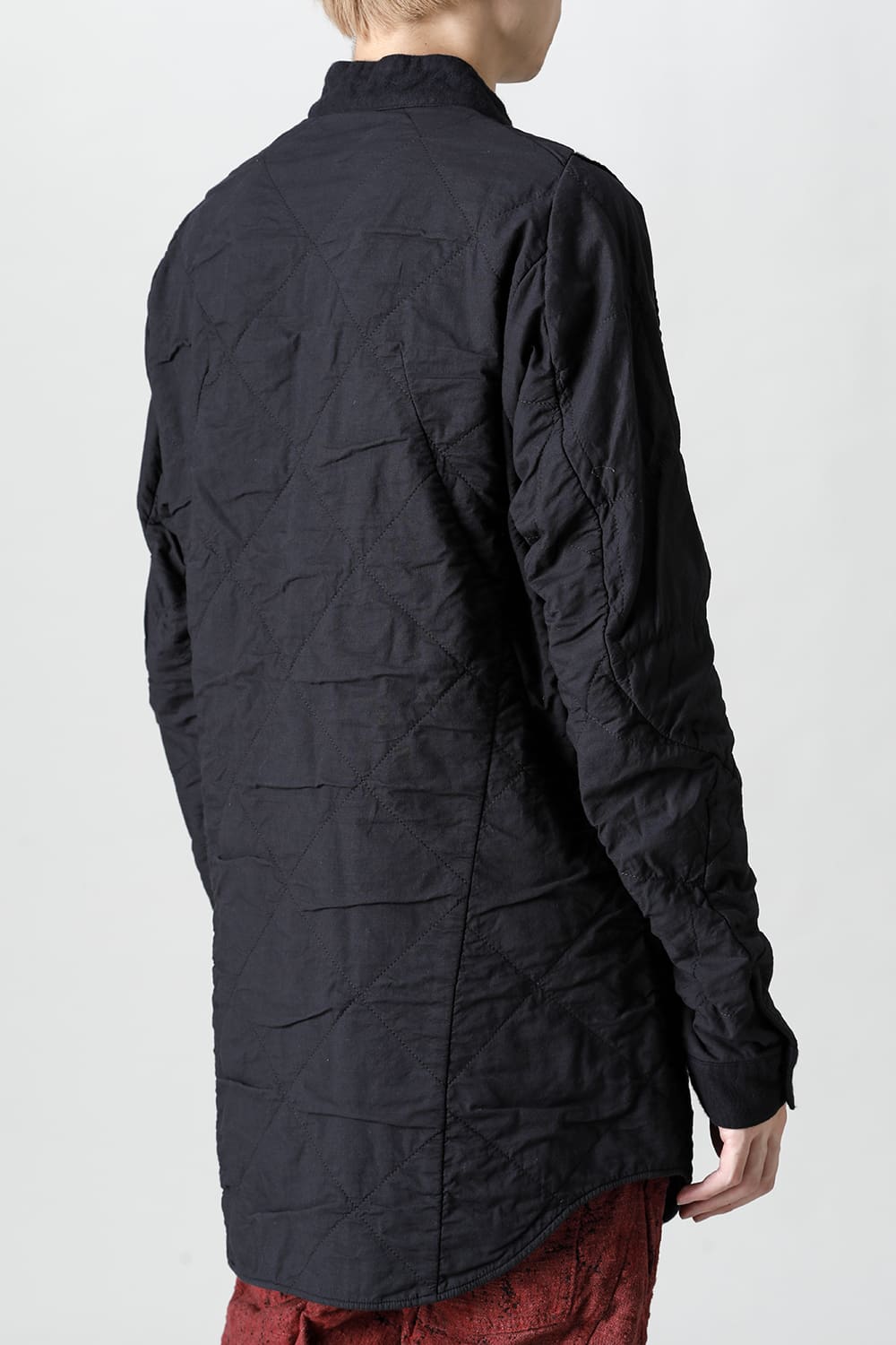 Quilting Cold Dye Pullover Shirt Black