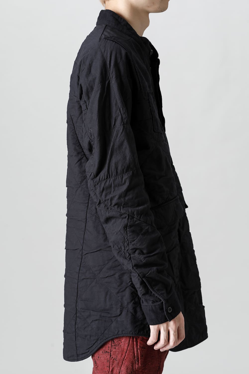 Quilting Cold Dye Pullover Shirt Black