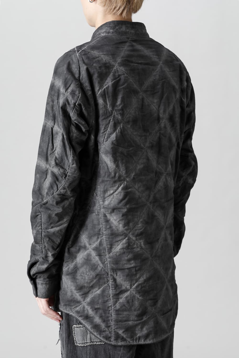 Quilting Cold Dye Pullover Shirt Charcoal