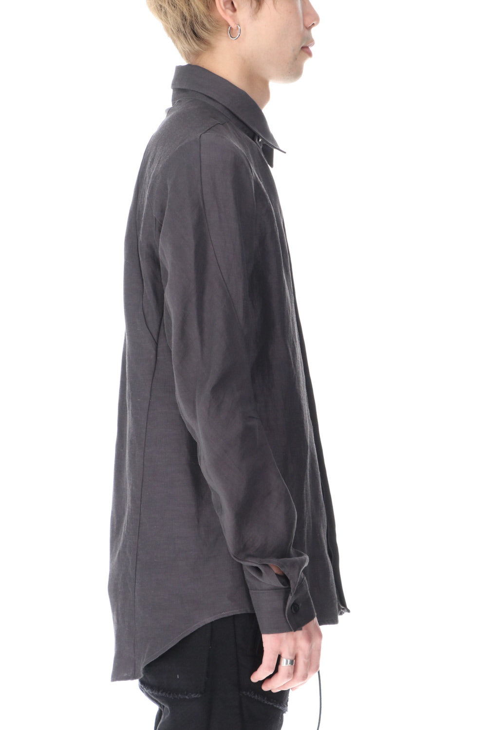 リネン×レーヨンシャツ Charcoal