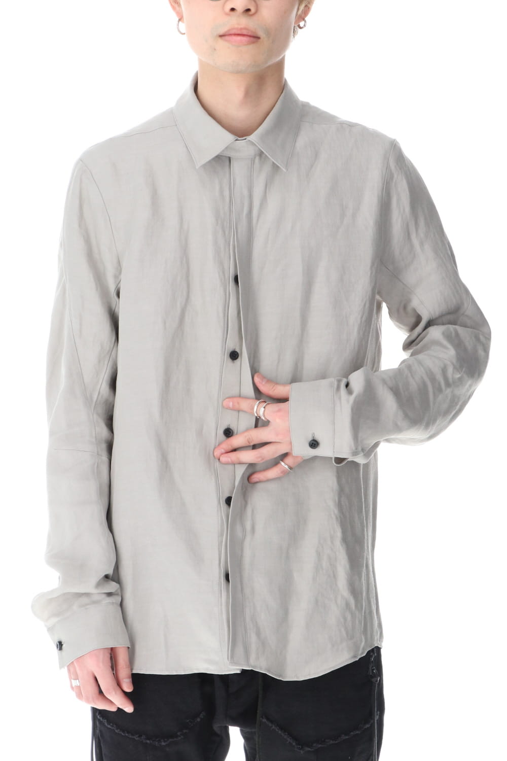 Linen & Rayon Shirt Dusty White