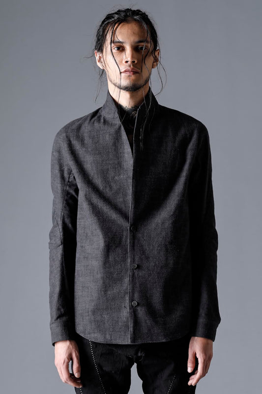 Uneven Brushing Tailor Shirt Jacket Charcoal