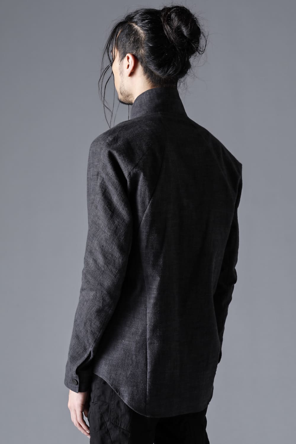 Uneven Brushing Tailor Shirt Jacket Charcoal