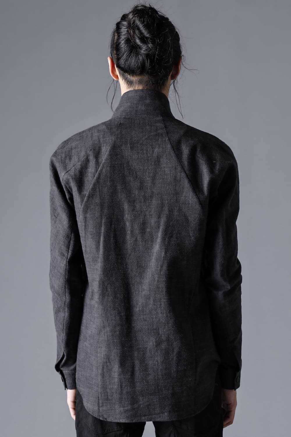 Uneven Brushing Tailor Shirt Jacket Charcoal