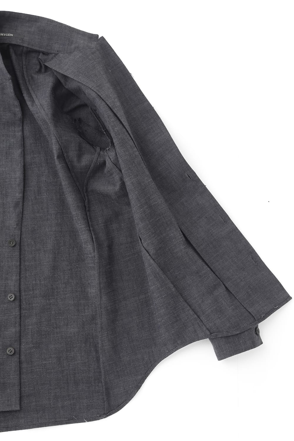 Uneven Brushing Tailor Shirt Jacket Charcoal