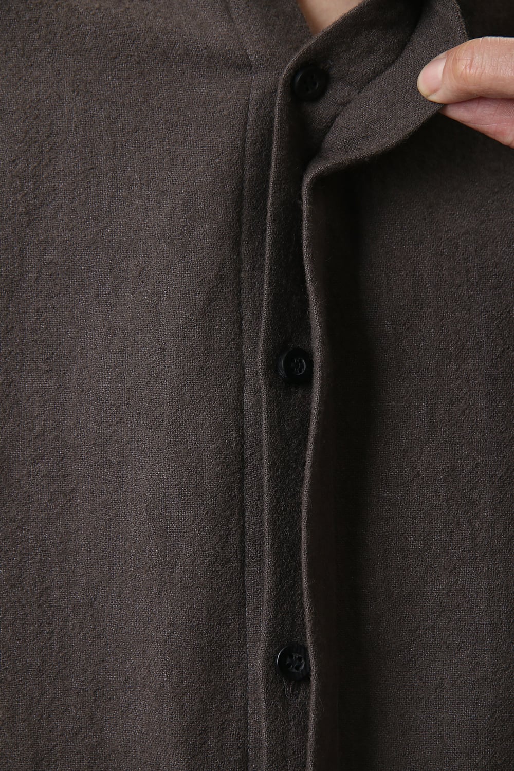 Wool Linen Layered collar shirt Charcoal