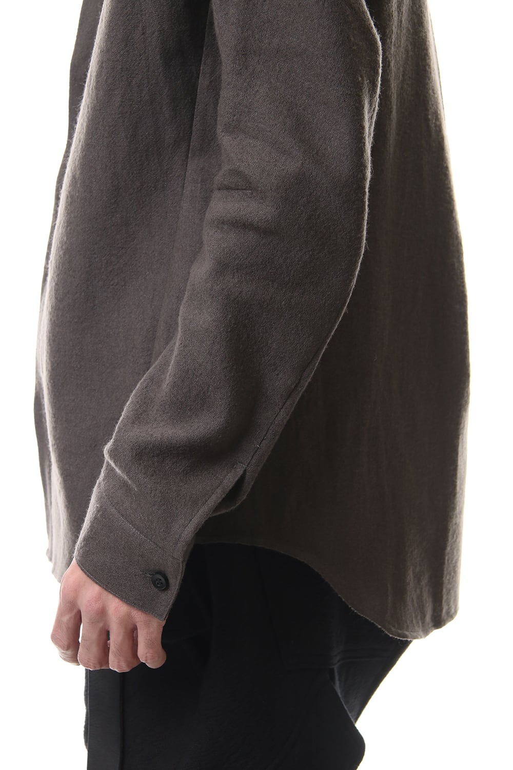 Wool Linen Layered collar shirt Charcoal