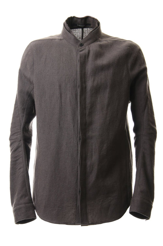 Wool Linen Layered collar shirt Charcoal