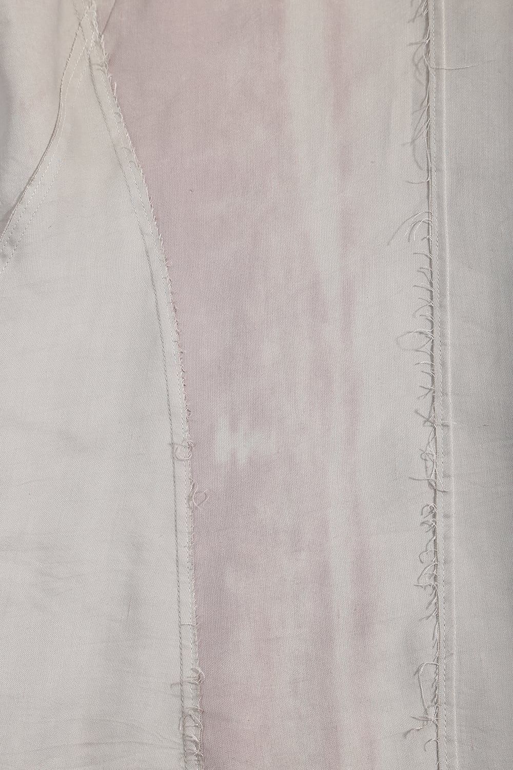 リネン×レーヨンプリントバンドカラーシャツ Dusty White