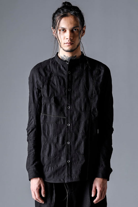 SCAB Patchwork Jacquard Stretch Cotton Overlock Shirt